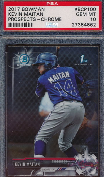 2017 Bowman Chrome Prospects Kevin Maitan RC PSA 10 GEM MT 4862