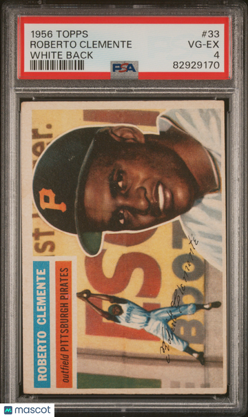 1956 Topps Roberto Clemente #33 White Back PSA 4