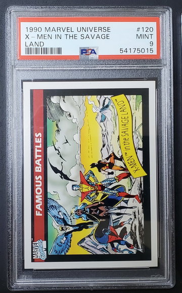X-Men in the Savage Land 1990 Impel Skybox Marvel Universe #120 Mint MT PSA 9