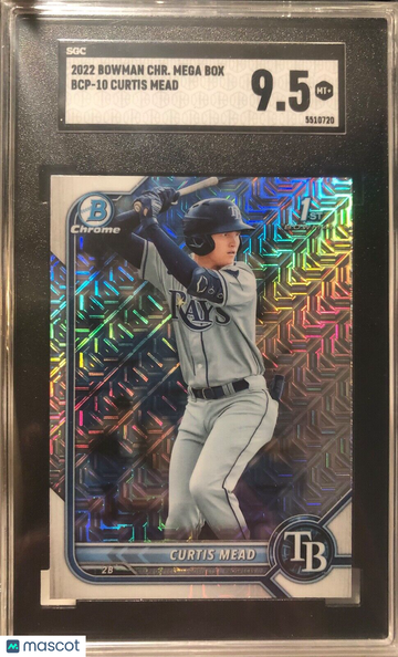 CURTIS MEAD 2022 Bowman Chrome 1st Mega Box Refractor SP SGC 9.5 MINT TB Rays