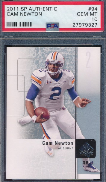 2011 SP Authentic 94 Cam Newton RC PSA 10 GEM MT 9327