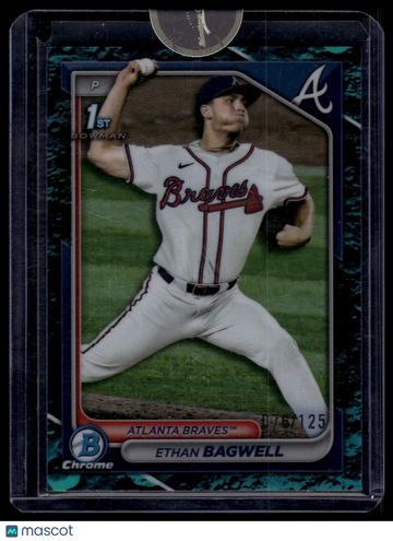2024 Bowman Draft Ethan Bagwell #BDC-181 Chrome Aqua Lunar Crater Refractor SN