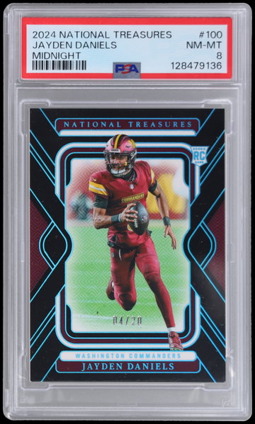 2024 National Treasures Jayden Daniels Midnight PSA 8