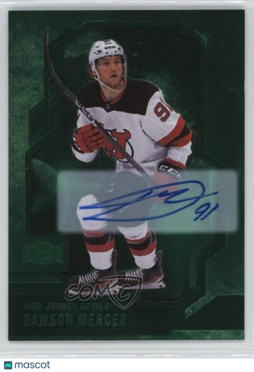 2024-25 Skybox Metal Universe - [Base] - Green Autographs Dawson Mercer #52 Green Autographs 02/10