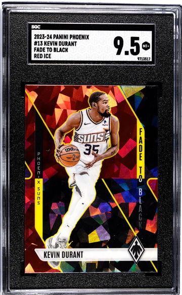 2023-24 Panini Phoenix #13 Kevin Durant Fade To Black Red Ice SGC 9.5