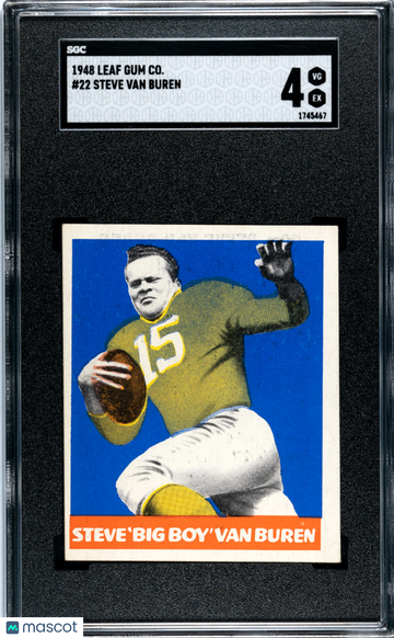 1948 Leaf Gum Co. Steve Van Buren #22 SGC 4