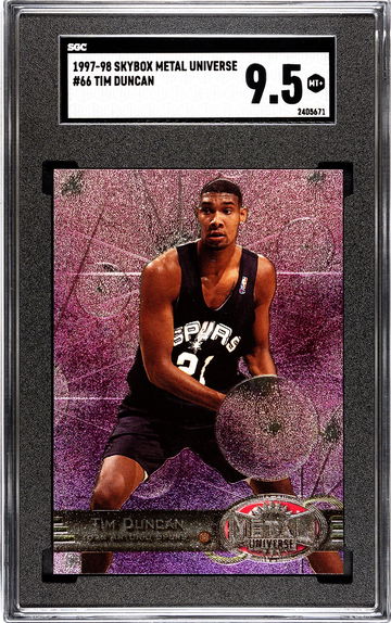1997-98 SKYBOX METAL UNIVERSE #66 TIM DUNCAN SGC 9.5 *Mint+*