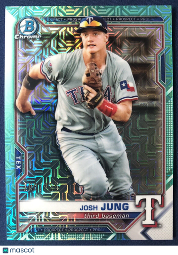 JOSH JUNG 2021 Bowman Chrome BCP-38 AQUA MOJO REFRACTOR #188/225 Texas Rangers