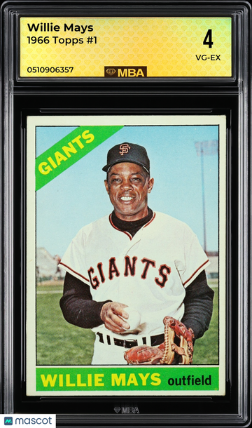 1966 Topps Willie Mays #1 MBA 4
