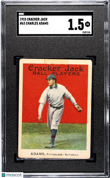 1915 Cracker Jack Charles Adams #63 SGC 1.5