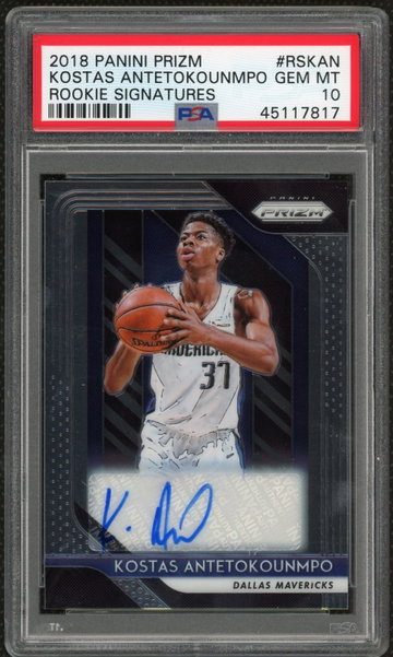 Kostas Antetokounmpo 2018 Rookie Signatures PSA 10