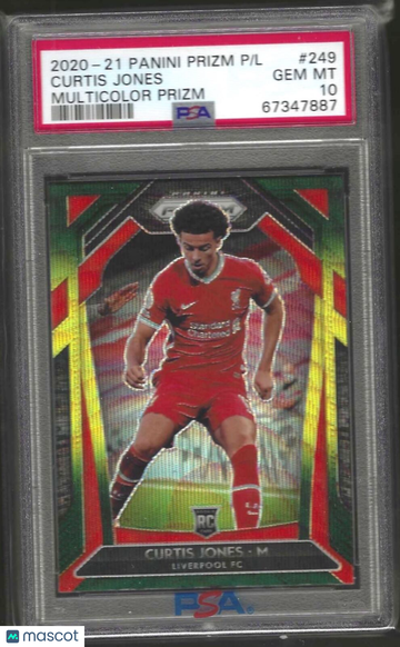 2020 Panini Prizm Premier League Curtis Jones #249 Multicolor PSA 10