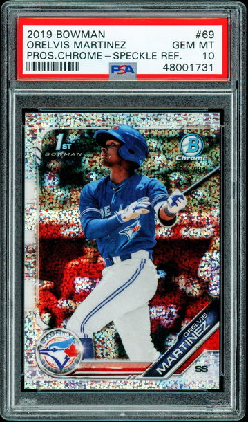 2019 Bowman Chrome Orelvis Martinez Speckle Refractor #'d /299 PSA 10 Gem Mint