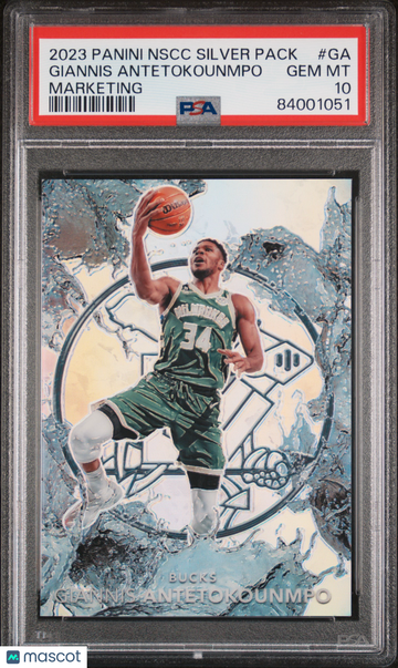2023 Panini National Silver Packs Marketing Giannis Antetokounmpo #GA PSA 10