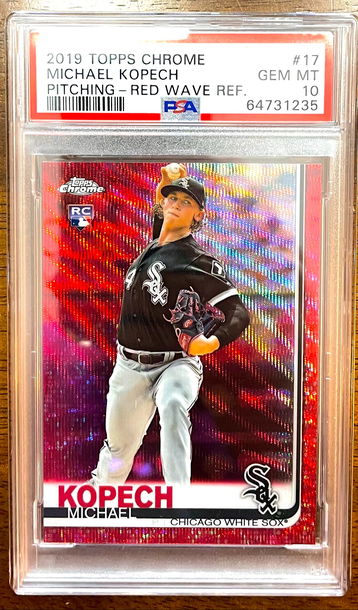 2019 Topps Chrome Michael Kopech Red Wave Refractor #2/5 PSA 10 GEM MINT ROOKIE CARD RC CHICAGO WHITE SOX