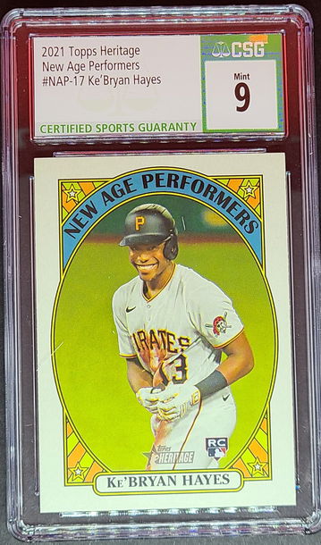 2021 Topps Heritage #NAP17 Ke'Bryan Hayes RC CSG Mint 9