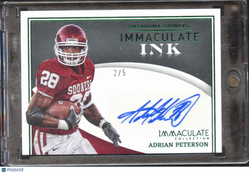 2022 Panini Immaculate Collection Collegiate Immaculate Ink Adrian Peterson #IN-APE /5