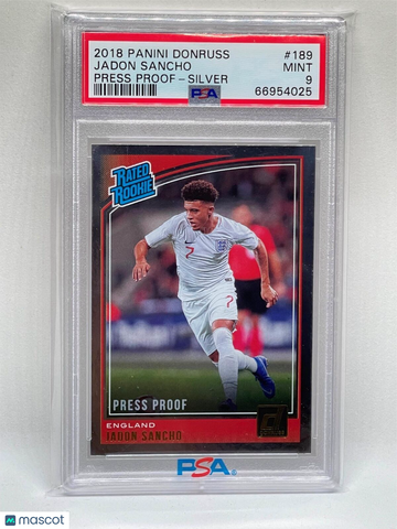 2018 Panini Donruss Jadon Sancho #189 Press Proof Silver PSA 9