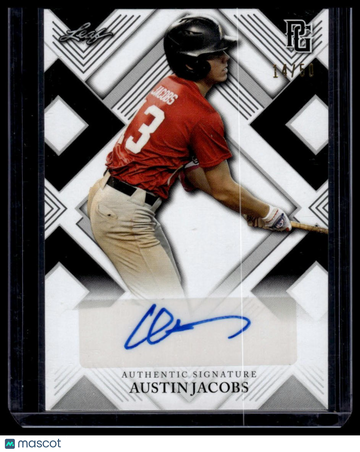 2023 Leaf Perfect Game National Showcase Austin Jacobs #AU-AJ2 Autographs Black SN AU
