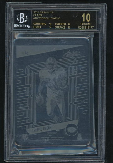 2021 Panini Absolute #46 Terrell Owens Glass Beckett 10 Pristine