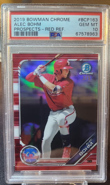 2019 Bowman Chrome Prospects Red Refractor /5 Alec Bohm #BCP-163 Gem Mint PSA 10