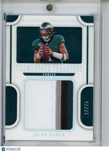 2022 Panini National Treasures Jalen Hurts #TRE-JHU Patch /25