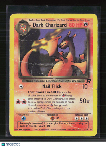 2000 Team Rocket Dark Charizard Rare #21/82