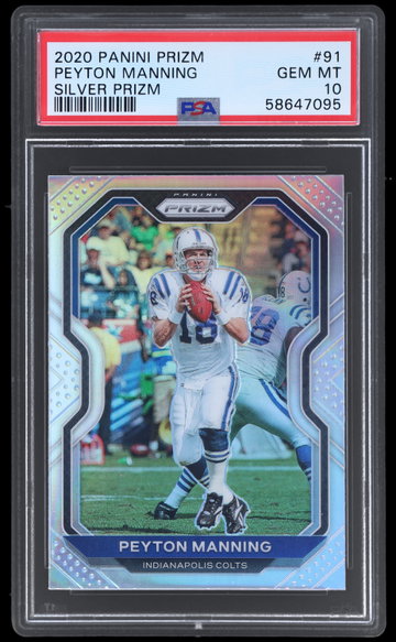 2020 Panini Prizm Peyton Manning Silver Prizm PSA 10