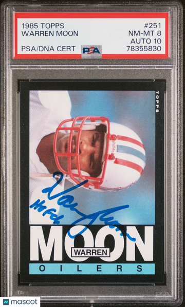 1985 Topps Warren Moon #251 PSA 8 Auto 10