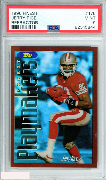 1996 FINEST JERRY RICE #175 REFRACTOR SAN FRANCISCO 49ERS HOF PSA 9 MINT