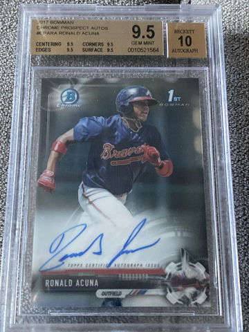 2017 Bowman Chrome Ronald Acuna Jr Rookie Autograph BGS 9.5 /10 True Gem