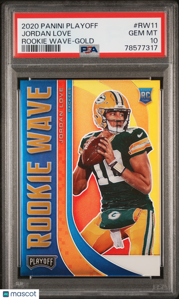 2020 Panini Playoff Rookie Wave Jordan Love #RW11 Gold /10 Low Pop PSA 10