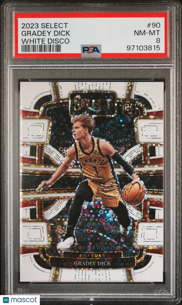 2023 Panini Select Gradey Dick #90 White Disco PSA 8