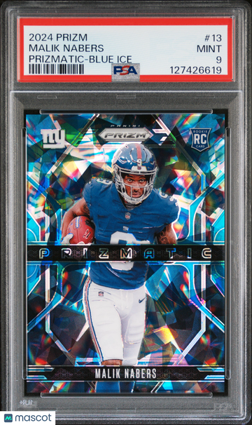 2024 Panini Prizm Prizmatic Malik Nabers #13 Blue Ice PSA 9