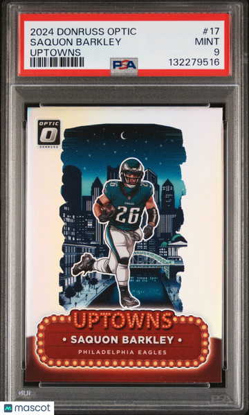 2024 Panini Donruss Optic Uptowns Saquon Barkley #17 PSA 9 Football Trading Card