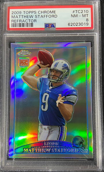 2009 Topps Chrome Refractor Matthew Stafford PSA 8 - Centered!