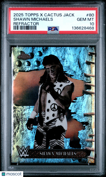 2025 Topps Chrome WWE X Cactus Jack Shawn Michaels #80 Refractor PSA 10