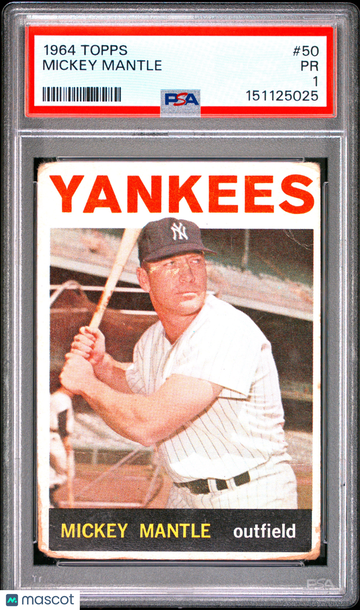 1964 Topps Mickey Mantle #50 PSA 1