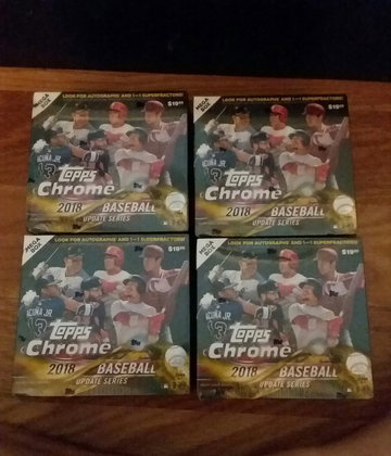 (4) 2018 Topps Chrome Baseball Mega Boxes