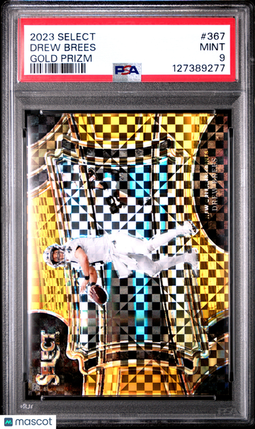 2023 Panini Select Drew Brees #367 Gold Prizm PSA 9