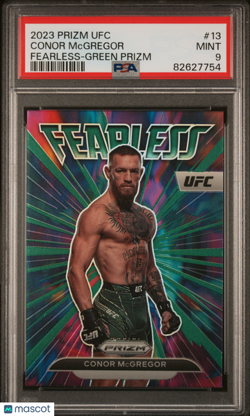 2023 Panini Prizm UFC Fearless Conor McGregor #13 Green PSA 9