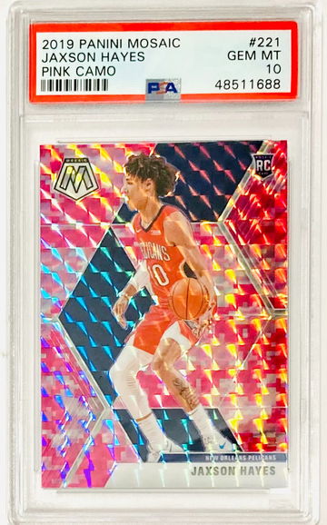 Jaxson Hayes 2019 Panini Mosiac Pink Camo Rookie Card RC #221 PSA 10 GEM MINT New Orleans Pelicans