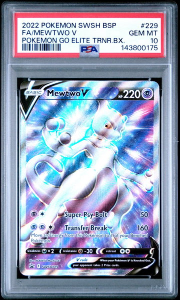 2022 Pokemon Sword and Shield Black Star Promo Pokemon Go Elite Trainer Box Mewtwo V #SWSH229 PSA 10