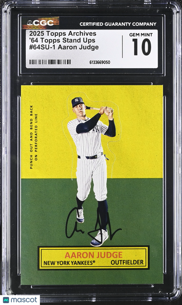 2025 Topps Archives Aaron Judge #64SU-1 '64 Topps Stand Ups CGC 10