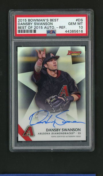 2015 Bowman's Best Ref Dansby Swanson #DS Auto PSA 10
