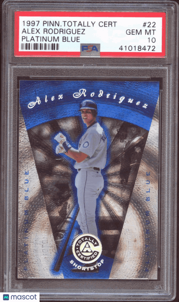 1997 Pinnacle Totally Certified Alex Rodriguez #22 Platinum Blue PSA 10