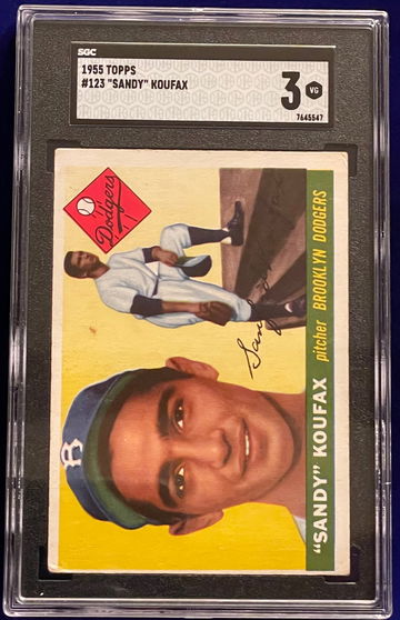 1955 Topps #123 Sandy Koufax RC SGC 3