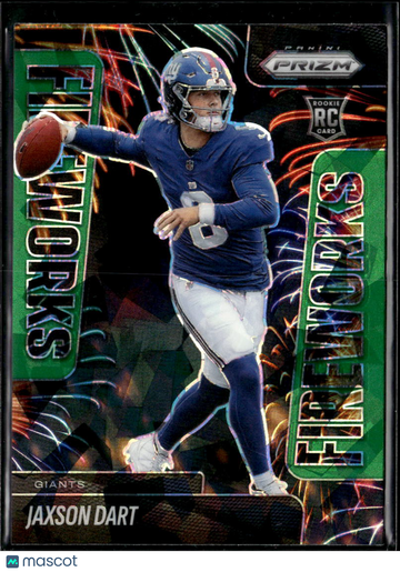 Jaxson Dart 2025 Panini Prizm Fireworks RC New York Giants
