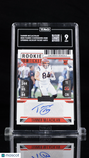 2024 Panini Contenders Tanner McLachlan #280 Rookie TAG 9