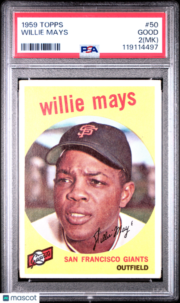 1959 Topps Willie Mays #50 MK PSA 2